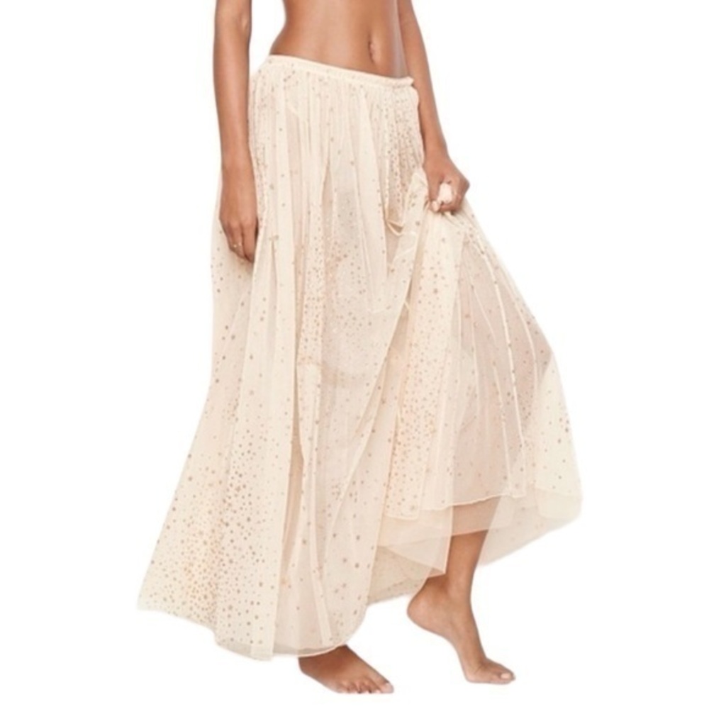 NWT Victorias Secret Tulle Dream Angeles Glitter Metallic Midi Skirt‎ XS/S